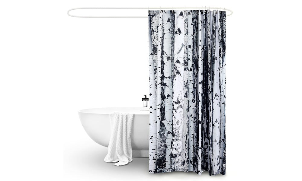 Polyester Waterproof Bathroom Shower Curtain Birch 180x180cm
