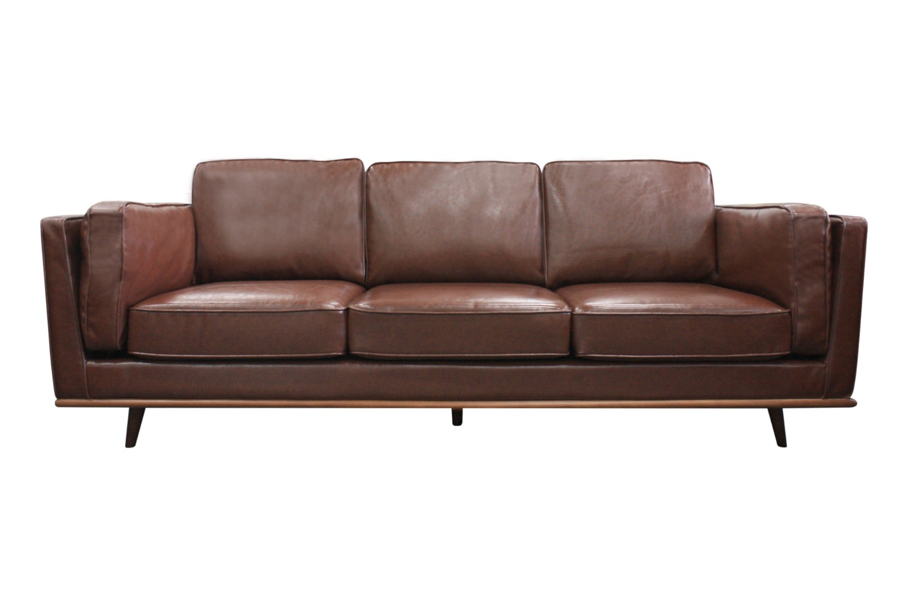 3 Seater Stylish Leatherette Brown York Sofa