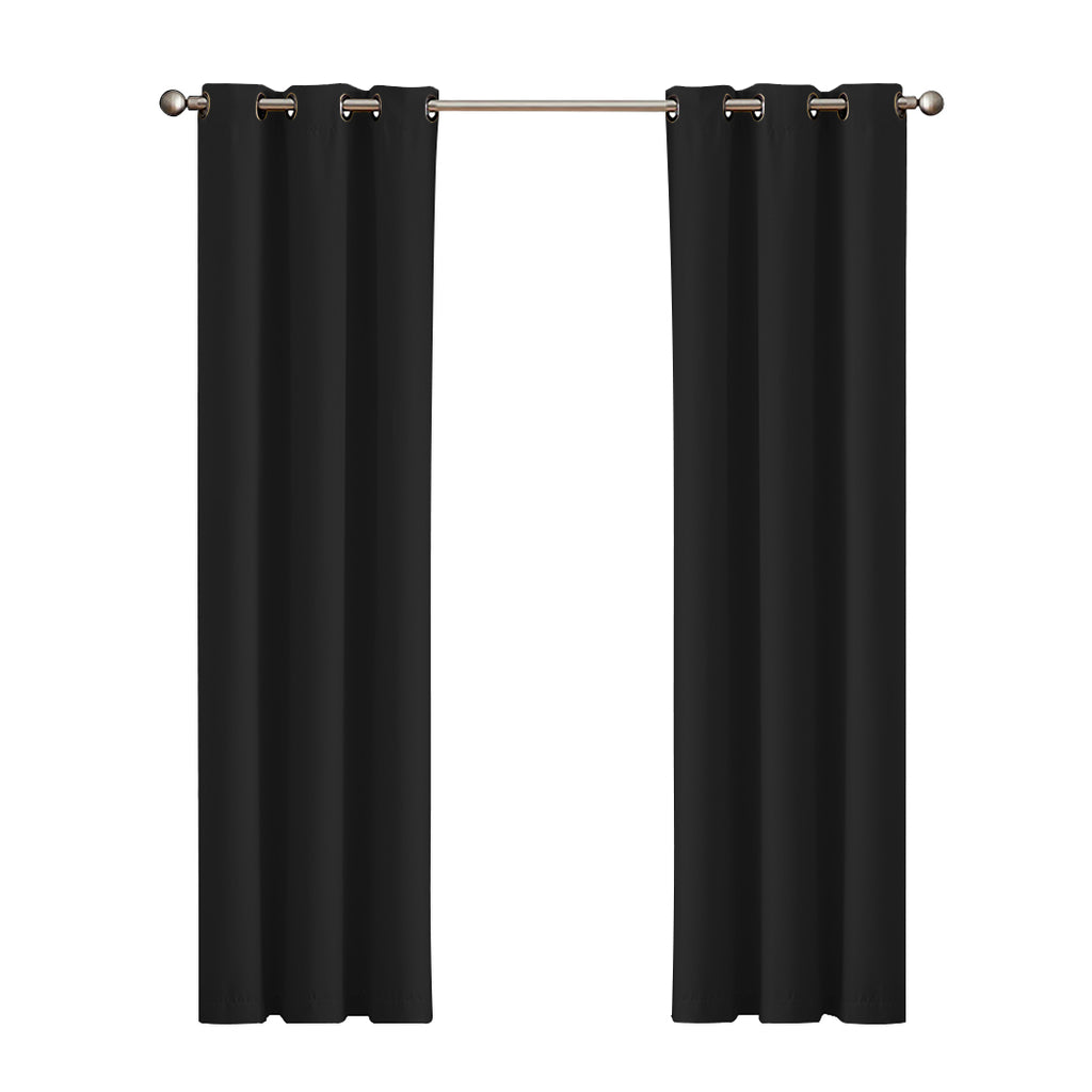 DreamZ Blockout Curtain Blackout Curtains Eyelet Room 102x213cm Black