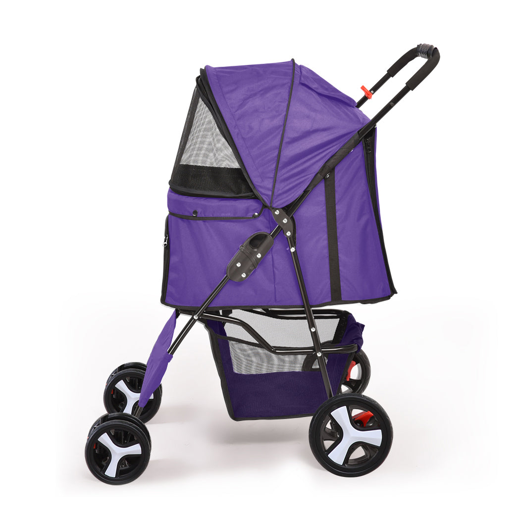 PaWz 4 Wheels Pet Stroller Dog Cat Cage Puppy Pushchair Travel Walk Carrier Pram