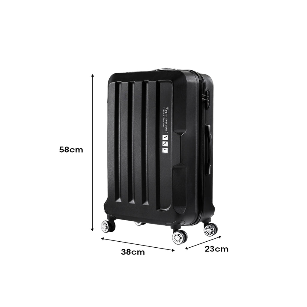 20" Carry On Luggage Hard side Lightweight Travel Cabin Suitcase TSA Lock Black