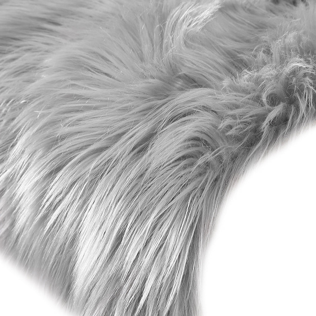 Floor Rugs Sheepskin Shaggy Rug Area Carpet Bedroom Living Room Mat 80X150 Grey