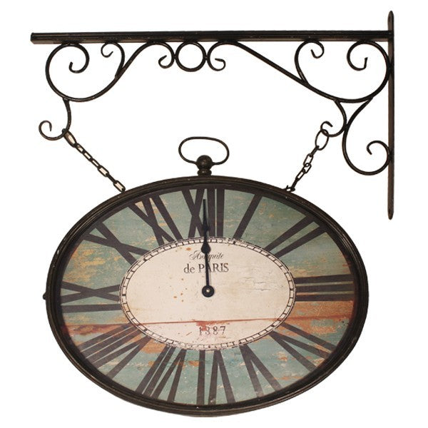 Cottage Clock  Swiss railway clock with Hook two sided