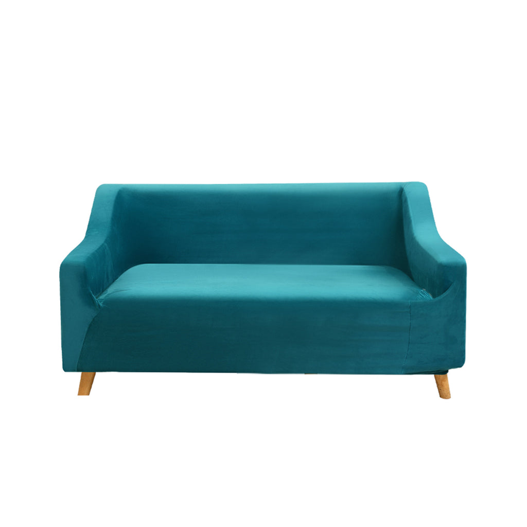 Sofa Cover Couch High Stretch Super Soft Plush Protector Slipcover 2Seater Green