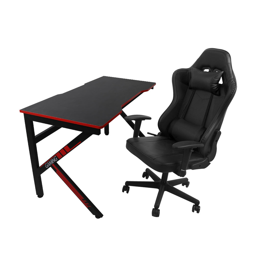 Gaming Chair Desk Computer Gear Set Racing Desk Office Laptop Chair Study Home K shaped Desk Black Chair