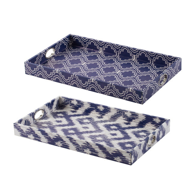 Ikat Trays Set of 2