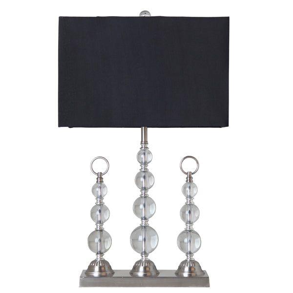 Trio Crystal Table Lamp w/Black Shade