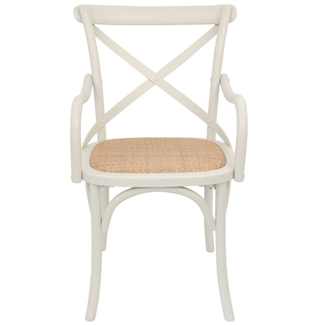 Crossback Carver Dining Chair Cream