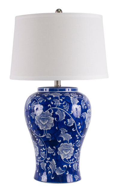 Trellis Table Lamp hand painted with shade