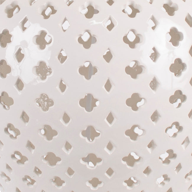 Lattice Tall Antique White Table Lamp