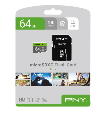 PNY 64GB Elite Class 10 U1 MicroSD Flash Card Elite, 100MB/S Speed - Store Zone-Online Shopping Store Melbourne Australia