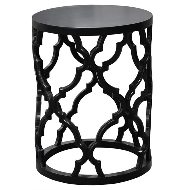 Mustique Side Table Black reclaimed timber