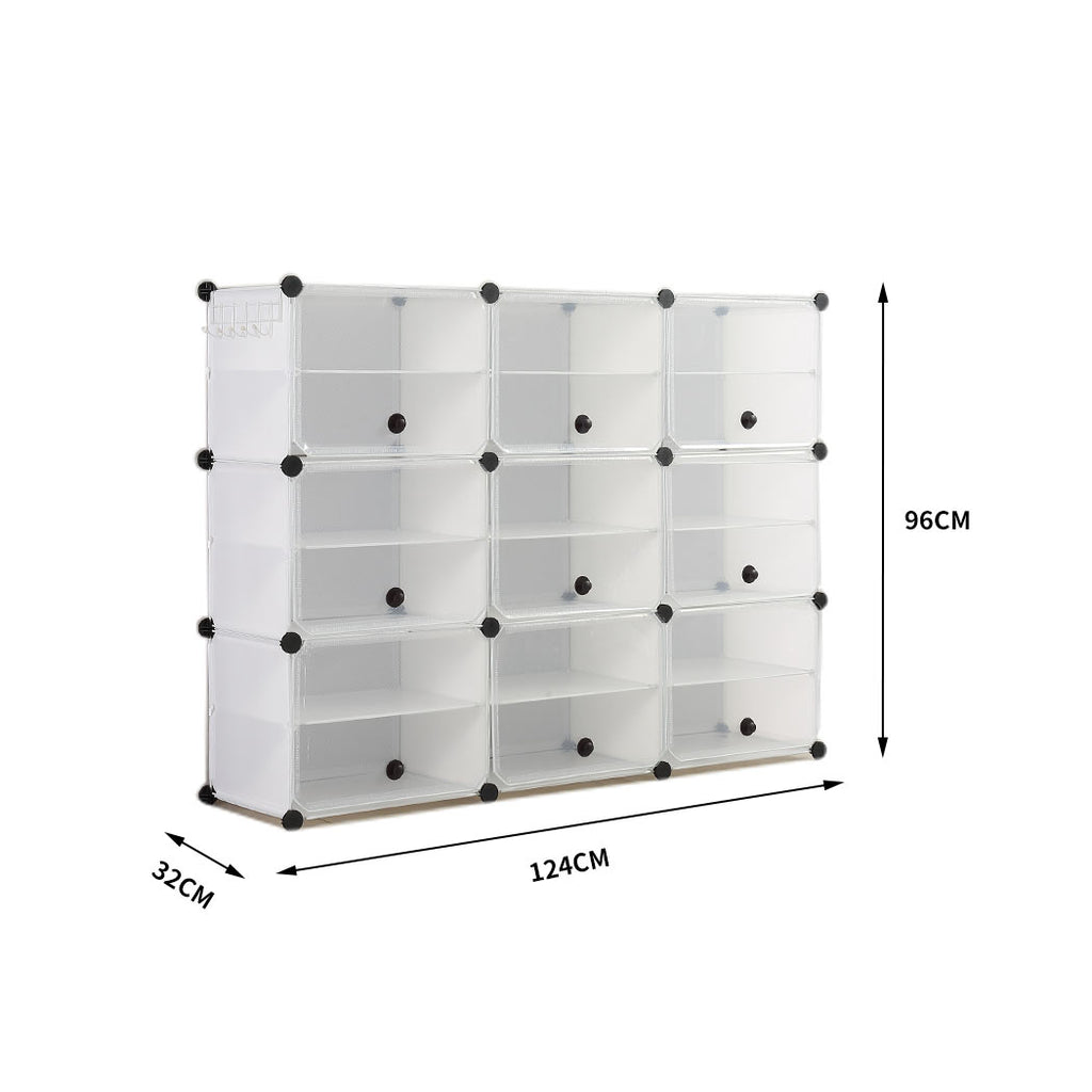 Cube Cabinet Shoe Storage Cabinet Organiser Shelf Stackable DIY 6 Tier 3 Column