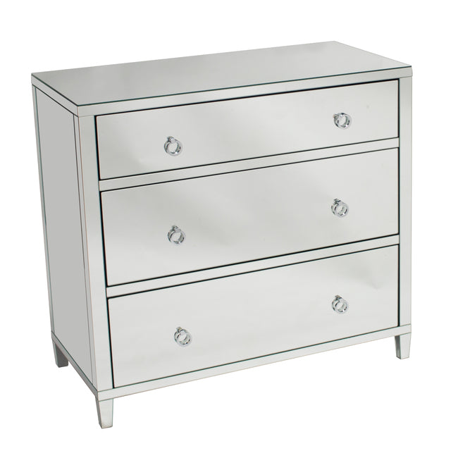 Glamour Mirrored 3 Drawer Chest
