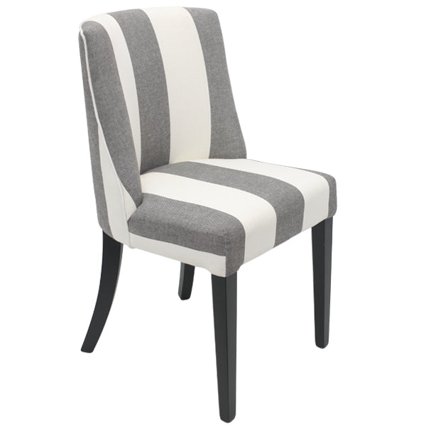 Ophelia Dining Chair Black & White Wide Stripe