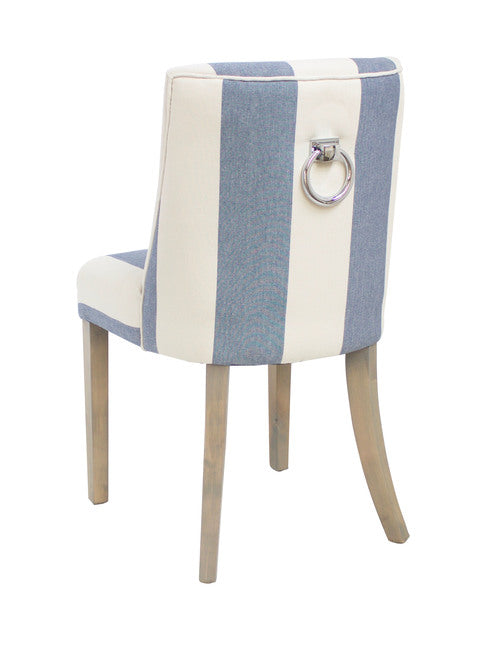 Ophelia Dining Chair Blue & White Wide Stripe