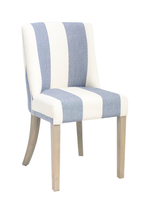 Ophelia Dining Chair Blue & White Wide Stripe