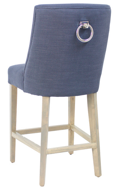 Ophelia Barstool Navy Blue with silver ring