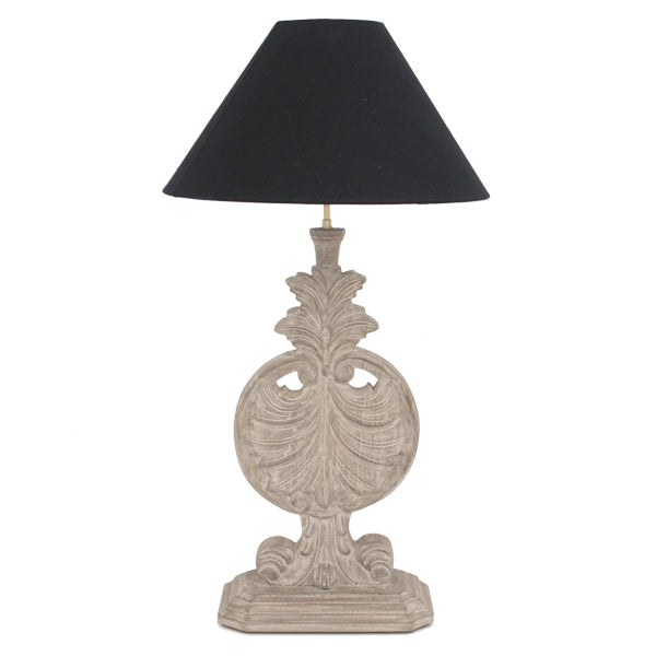 Montgomery Table Lamp hand carved Mindi wood