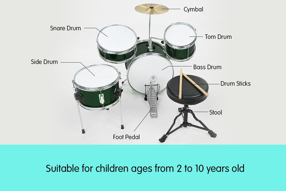 Children's 4pc Drumkit - Green