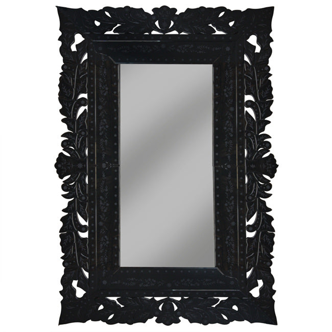 Luxury French Lace Black Mirror Huge Floor Wall