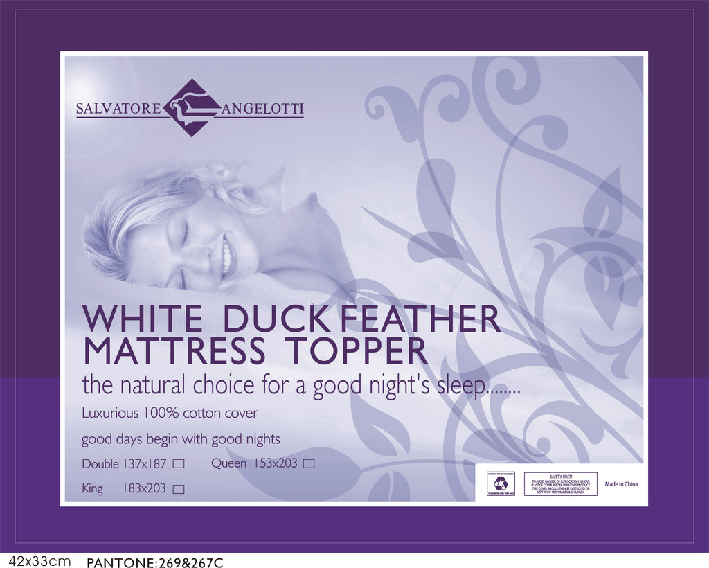 King Mattress Topper - 100% Duck Feather
