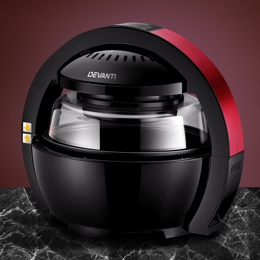 Devanti 13L Air Fryer Oven Cooker - Black & Red