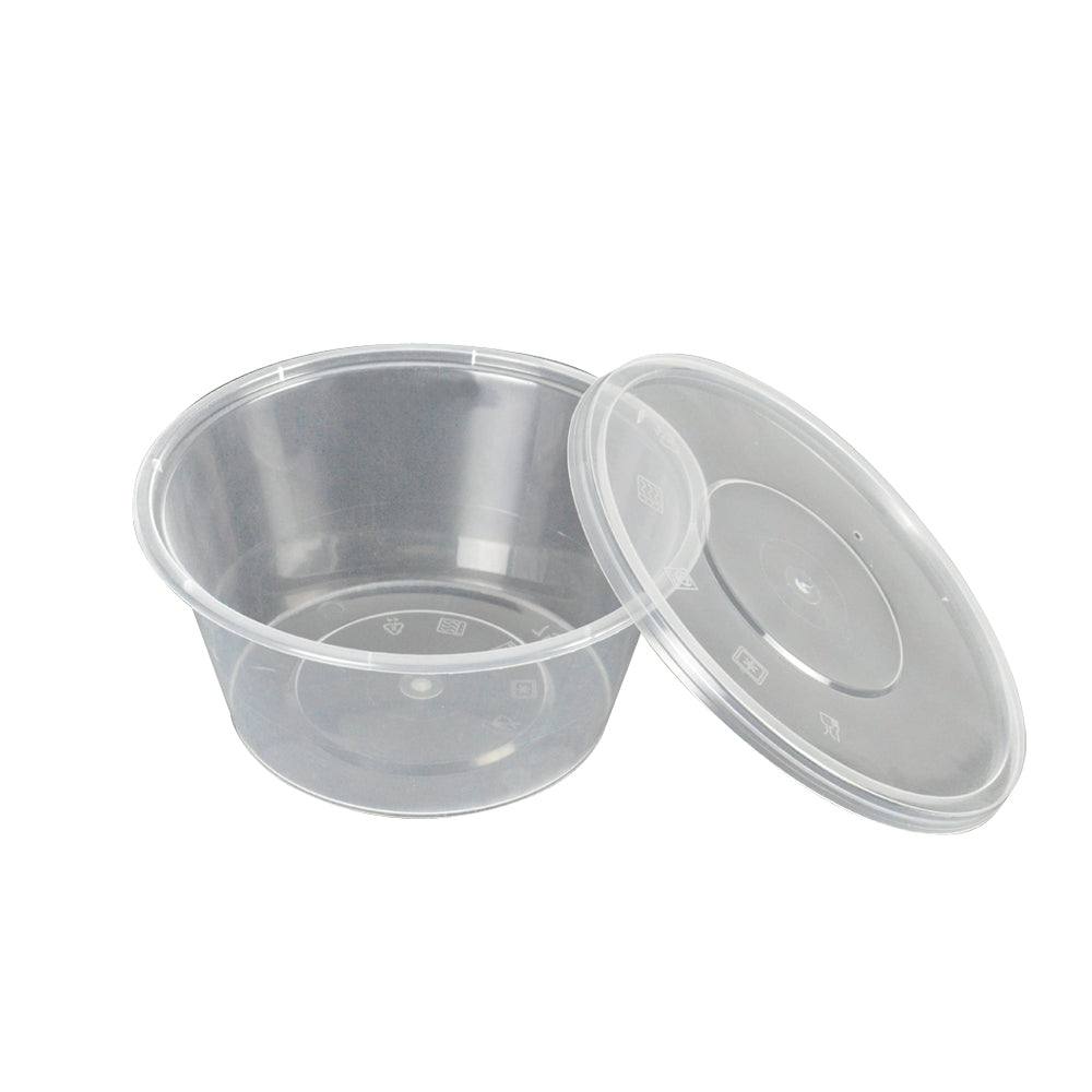 50 X 750 Ml Take Away Containers Round With Lids