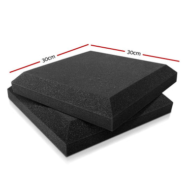20pcs Studio Acoustic Foam Sound Absorption Proofing Panels 30x30cm Black Flat