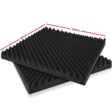 40pcs Studio Acoustic Foam Sound Absorption Proofing Panels 50x50cm Black Eggshell
