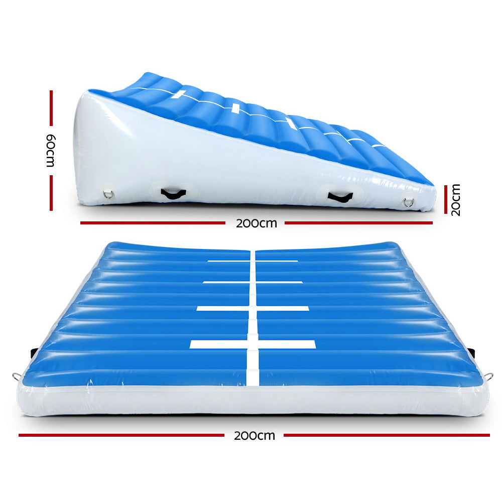 Everfit 2X2X0.6M Airtrack Inflatable Air Track Ramp Incline Mat Floor Gymnastics