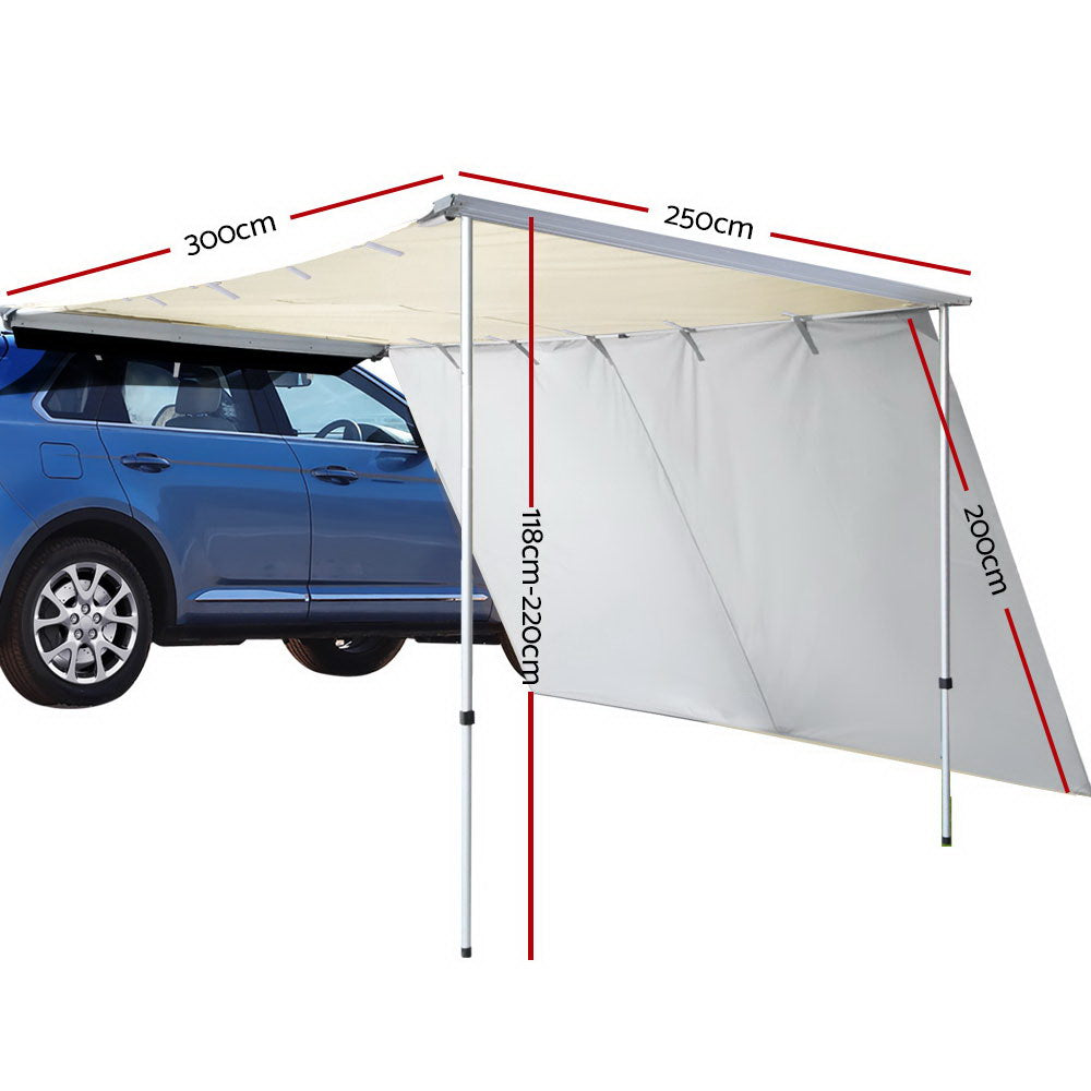 Weisshorn Car Shade Awning 2.5 X 3M W/ Extension 3 X 2M