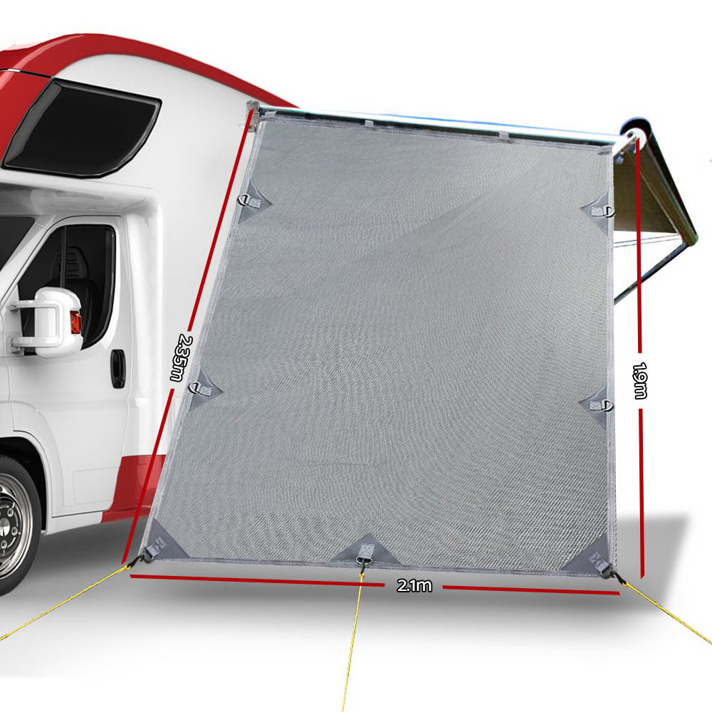Weisshorn Caravan Roll Out Awning End Wall - Grey