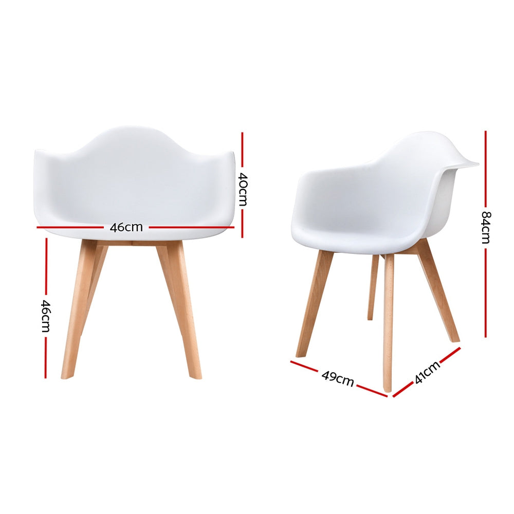 Artiss Set of 2 Replica Eames Dining Chairs - White