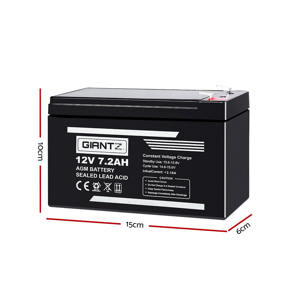 Giantz 12V 7.2Ah SLA Battery AGM Rechargeable Sealed Lead Acid Battery