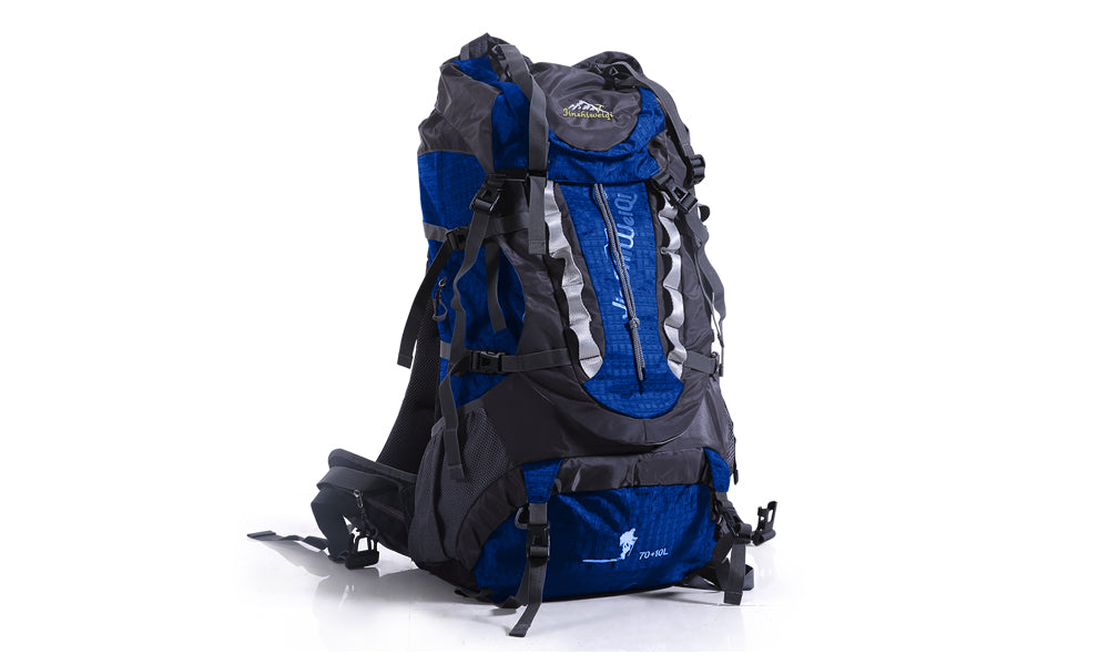 70l+10 Camping Hiking Backpack Blue