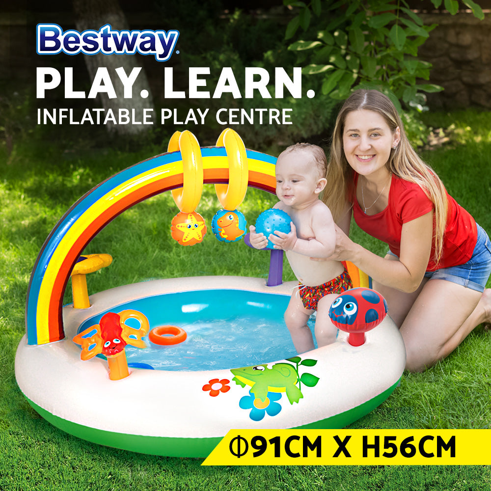 Bestway Inflatable Play Kids Pool Child Activity Gym Center Rainbow Go and Grow