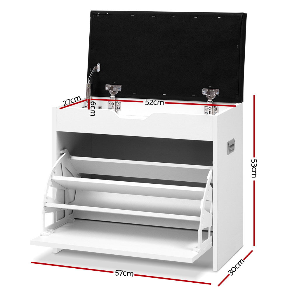 Artiss Adjustable 3 Tier Storage Cupboard - White
