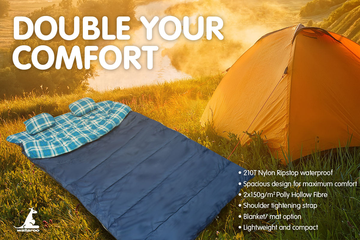 Wallaroo Double Outdoor Camping Sleeping Bag - 220x145