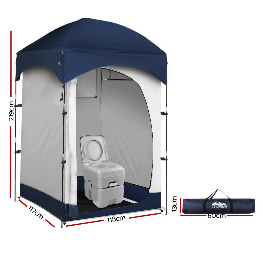 WEISSHORN 20L Outdoor Portable Toilet Camping Shower Tent Pop Up Change Room BL