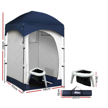 WEISSHORN Camping Shower Tent Portable Toilet Outdoor Change Room Ensuite