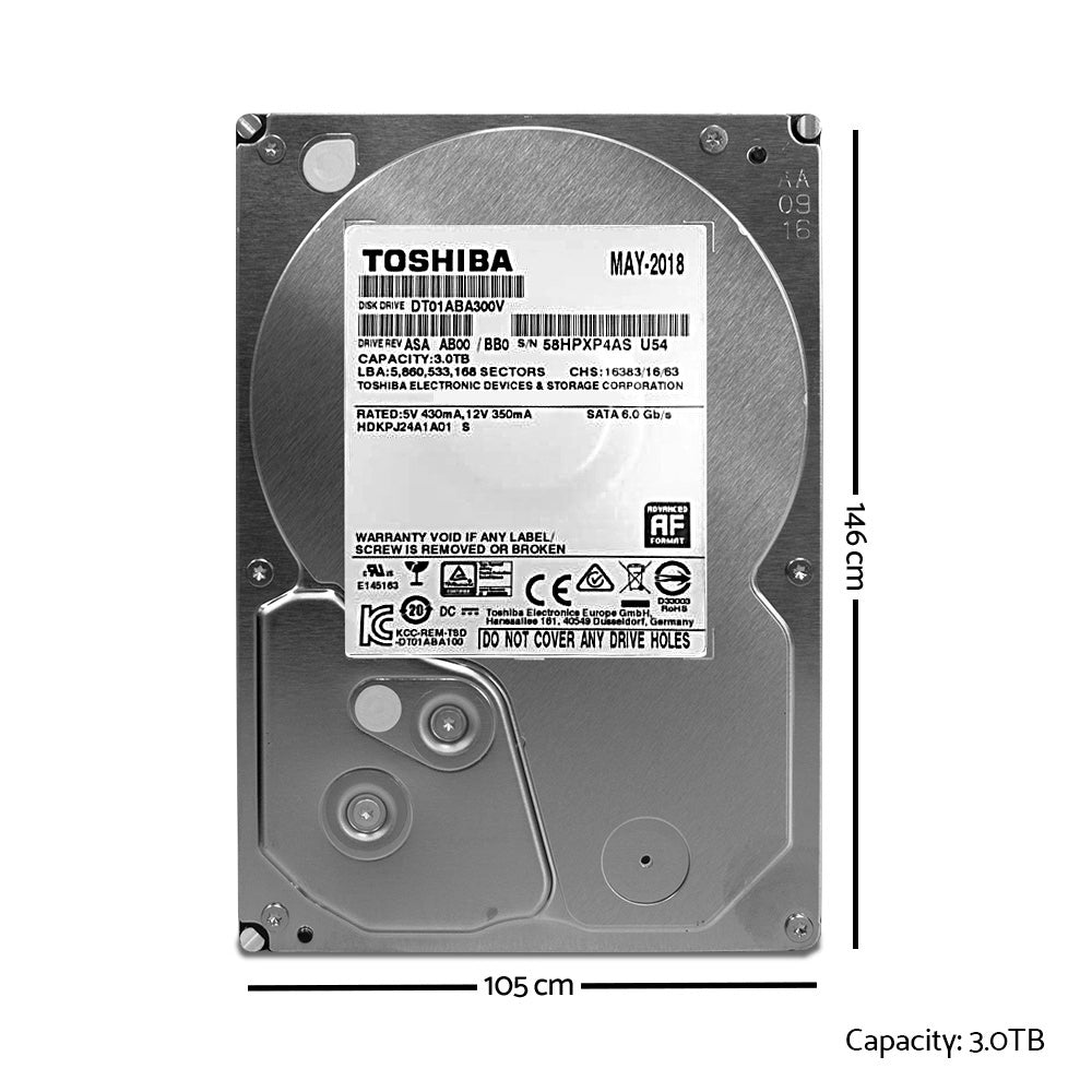 Toshiba Internal CCTV Hard Disk Drive 3TB