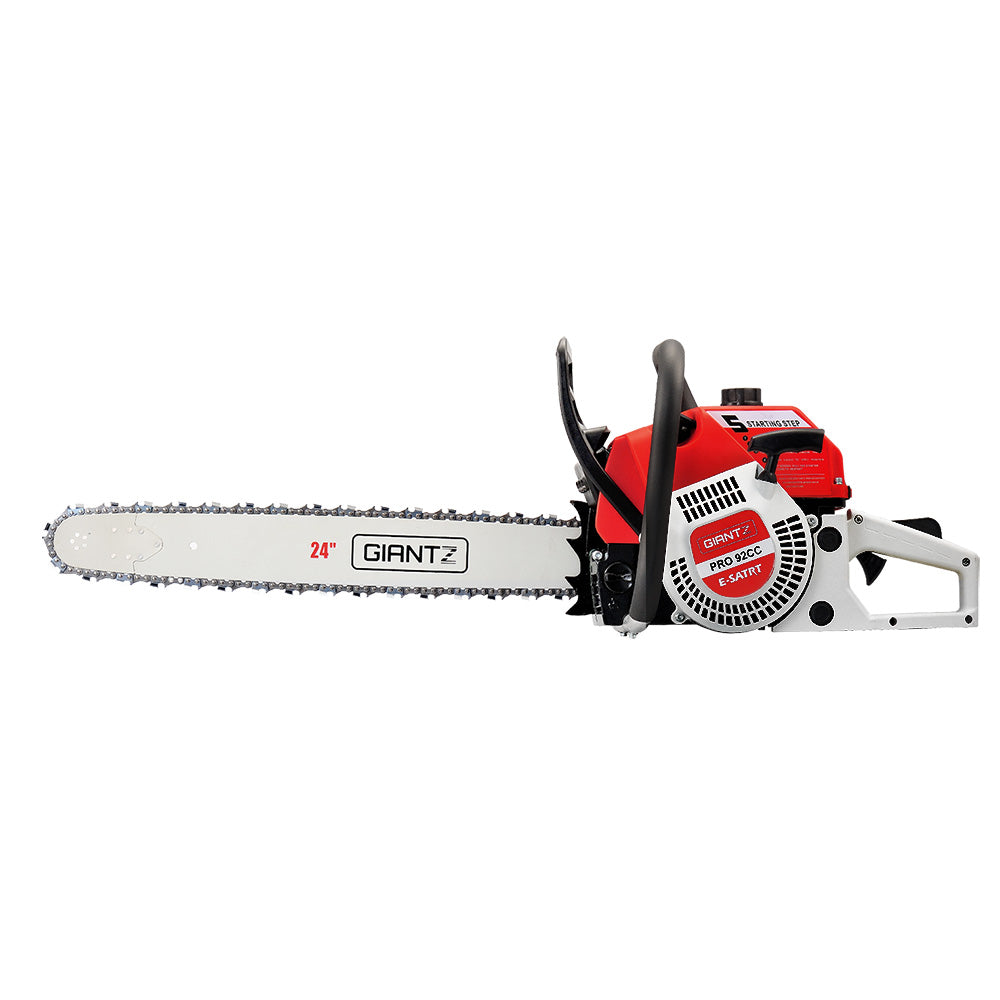 Giantz 92CC Commercial Petrol Chainsaw - Red & White