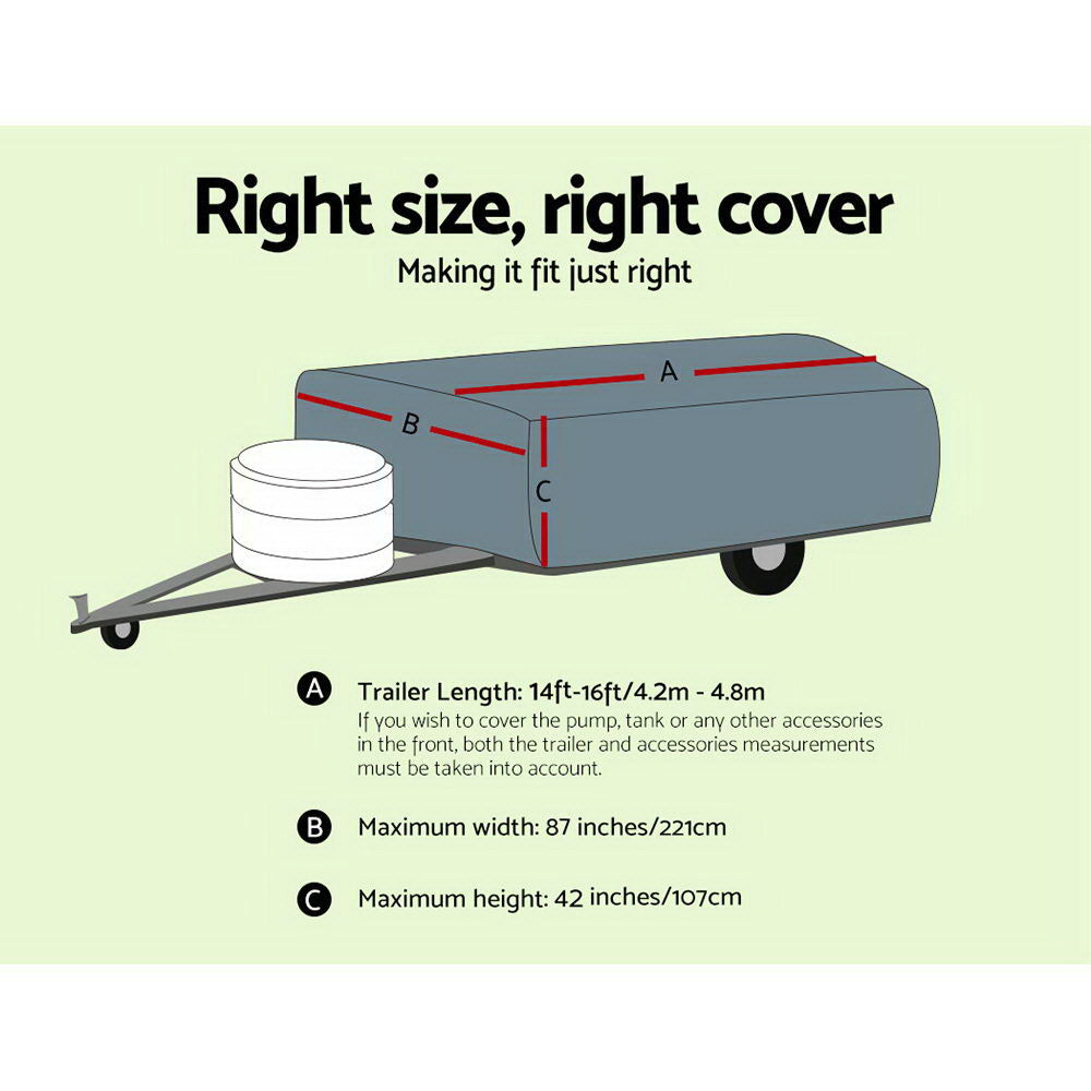 WEISSHORN 14-16 ft Camper Trailer Travel Cover Tent 4.2-4.8m Caravan Swan