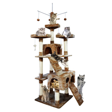 [Brown]PawZ 2.1M Cat Scratching Tree Gym House - Store Zone-Online Shopping Store Melbourne Australia