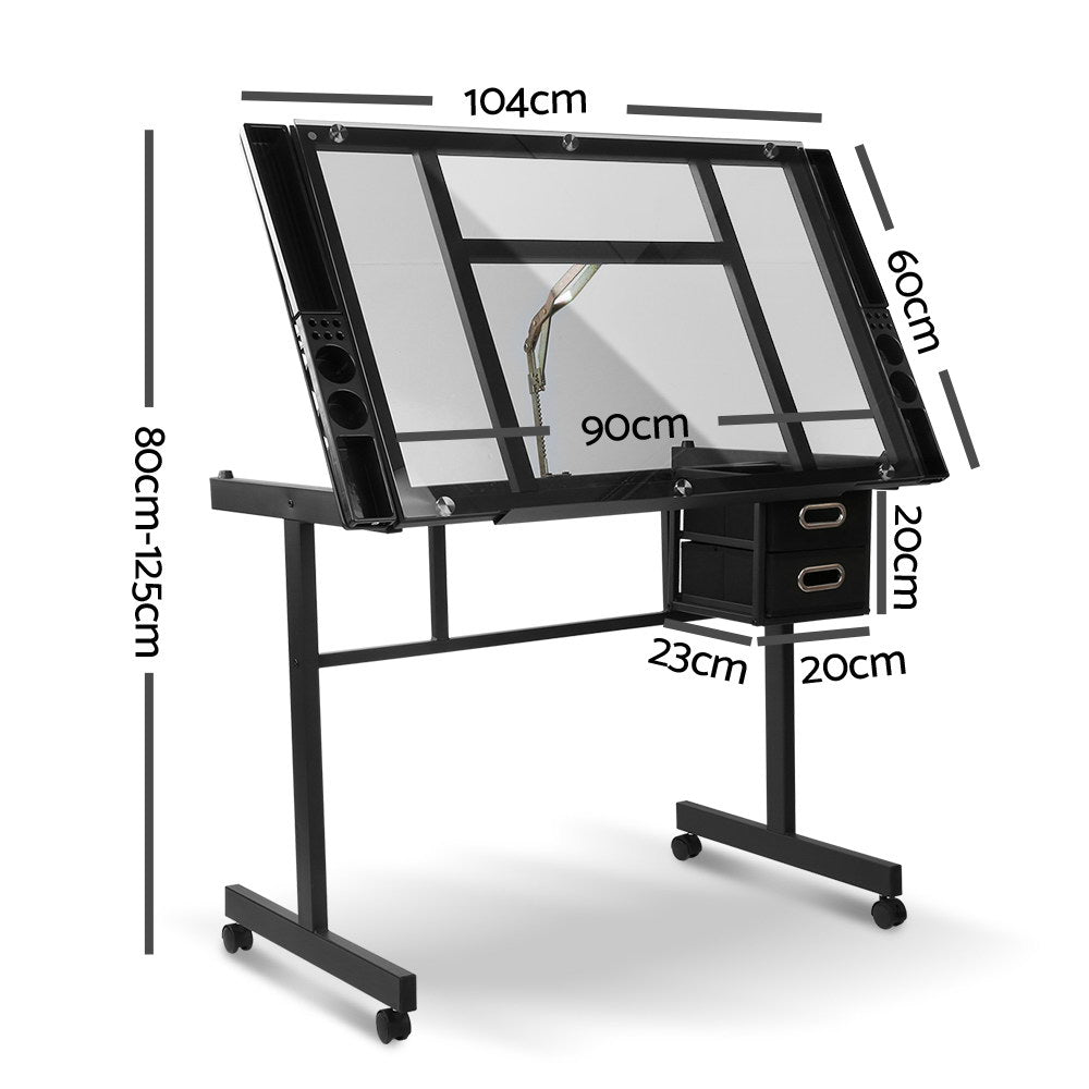 Artiss Adjustable Drawing Desk - Black and Grey