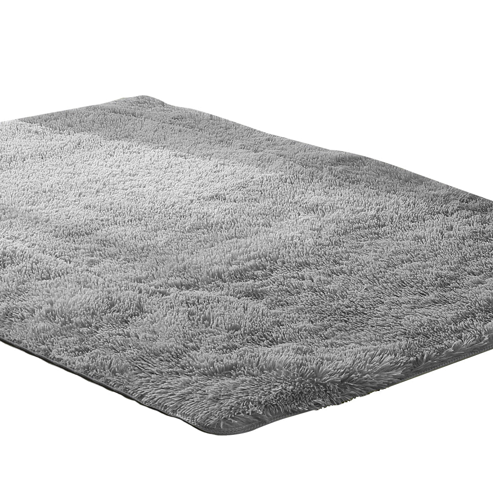 New Designer Shaggy Floor Confetti Rug Grey 200x230cm