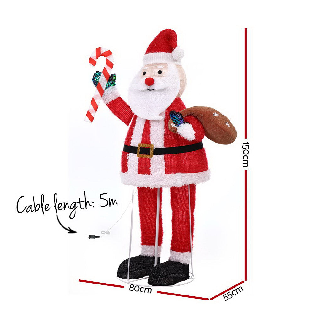 Jingle Jollys Christmas Motif Lights Santa Foldable 120 LED Outdoor Decoration