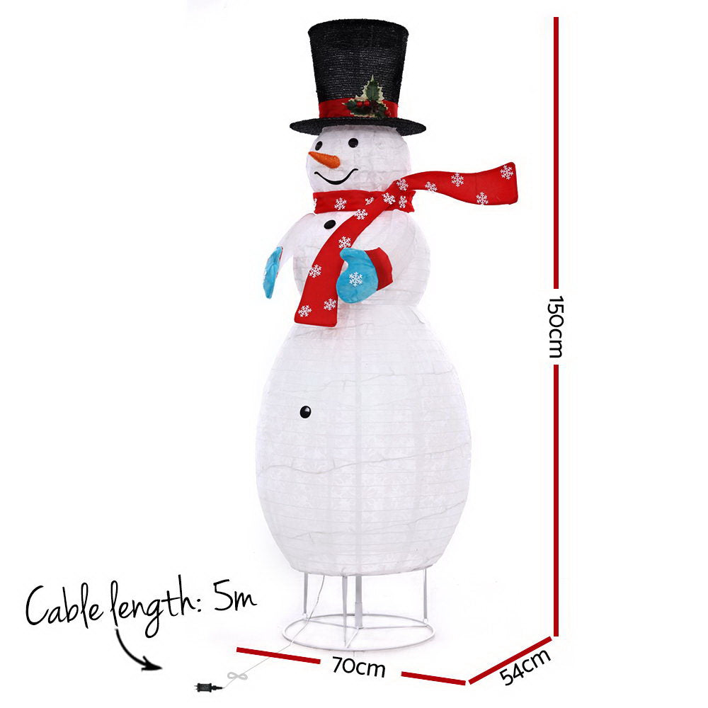 Jingle Jollys Christmas Motif Lights Foldable Snowman 120 LED Fairy Outdoor