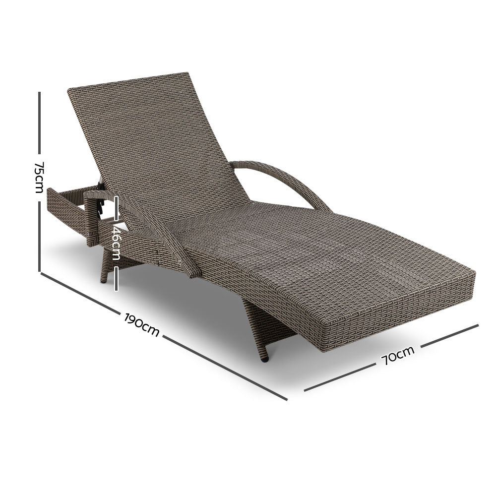 Gardeon Outdoor Sun Lounge - Grey